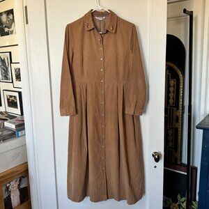 Vintage Brown corduroy Midi Dress